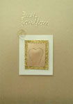 Gold heart on gold glitter & cream background on gold card