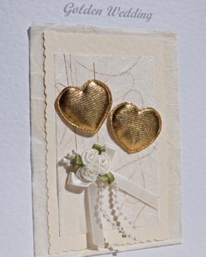 Golden Wedding Anniversary (50) - hearts & flowers