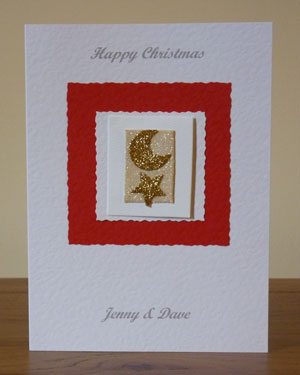 Christmas Card - Gold star and moon