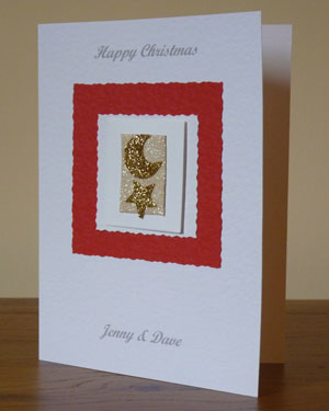 Christmas Card - Gold star and moon