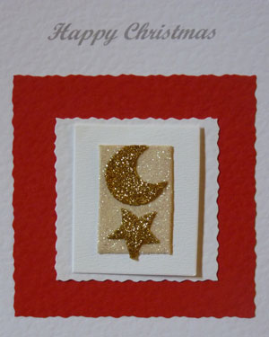 Christmas Card - Gold star and moon