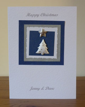 Christmas Card - White and silver tree