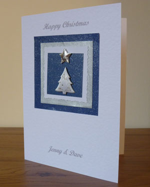 Christmas Card - White and silver tree