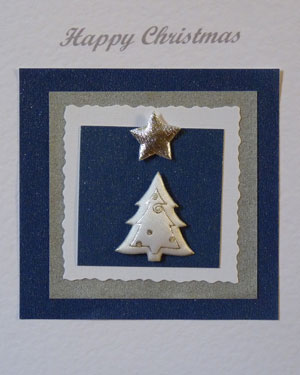 Christmas Card - White and silver tree